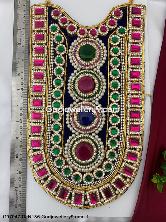 Deity Long Necklace Chest Haram Cloth Kavasam Temple Alankaram Godjewellery9.com G97047-DLN136-1