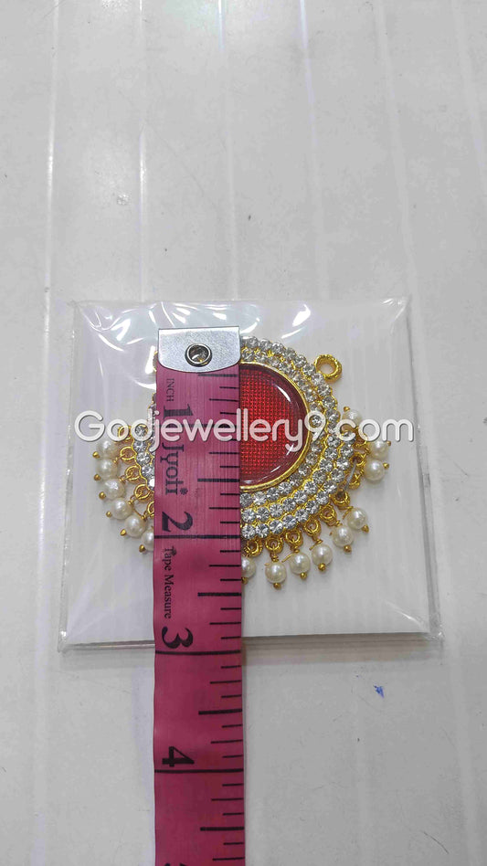 Deity Maroon Medium S Round Dollar Pendant Pathakam For God R21 Godjewellery9 1