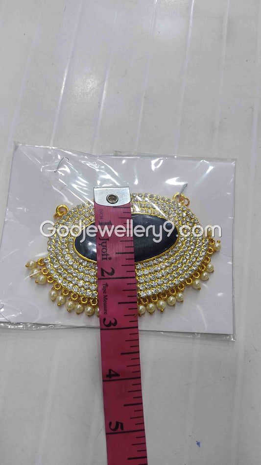 Deity Medium Blue Oval Stone Dollar Pendant Jewellery For God G29 Godjewellery9 1