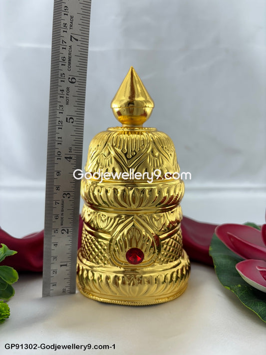 Deity Mukut Gold Plated Round Crown Kireedam For Idol Statues G6 Godjewellery9.com-G91303-1303-1