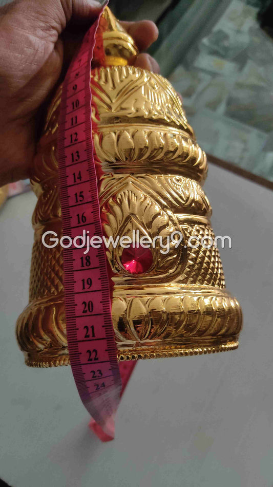 Deity Mukut Gold Plated Round Crown Kireetam For Idol G7 Godjewellery9 2