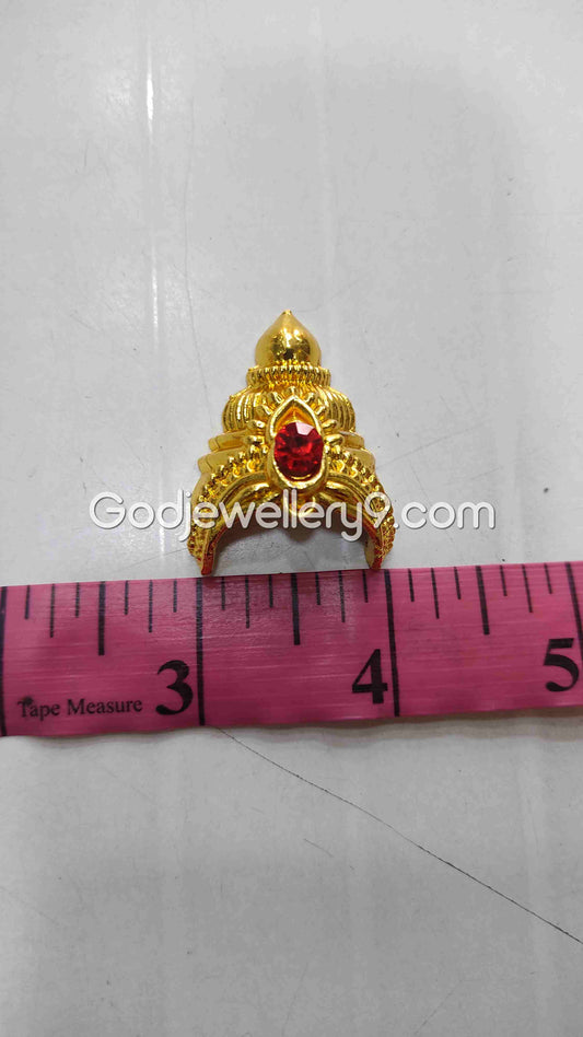 Deity Mukut Gold Plated Small Half Crown Kireetam For God R7 Godjewellery9 1