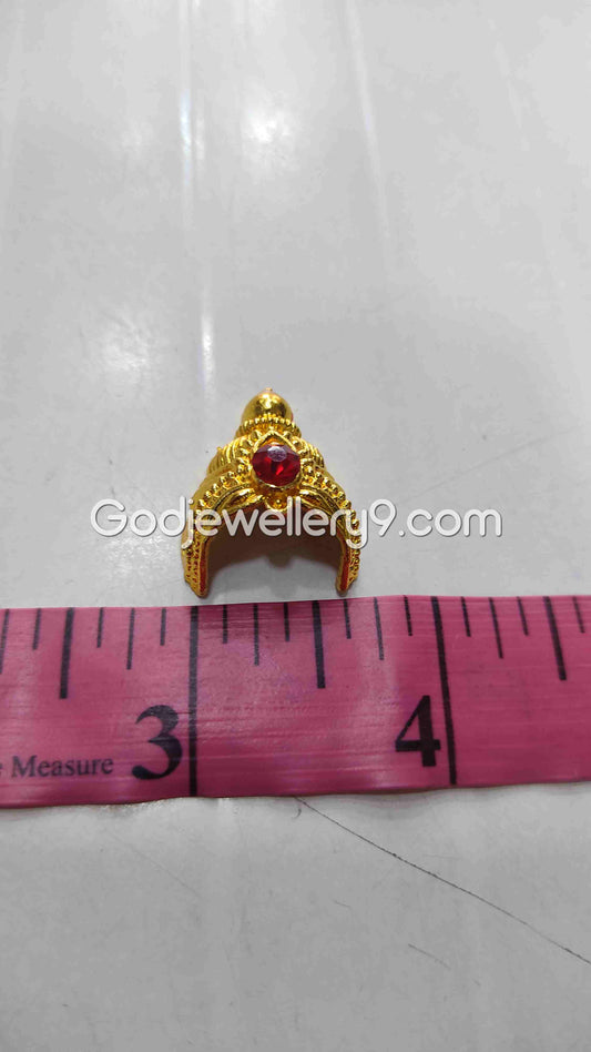 Deity Mukut Small Half Crown Gold Plated Kireetam For God R8 Godjewellery9 2