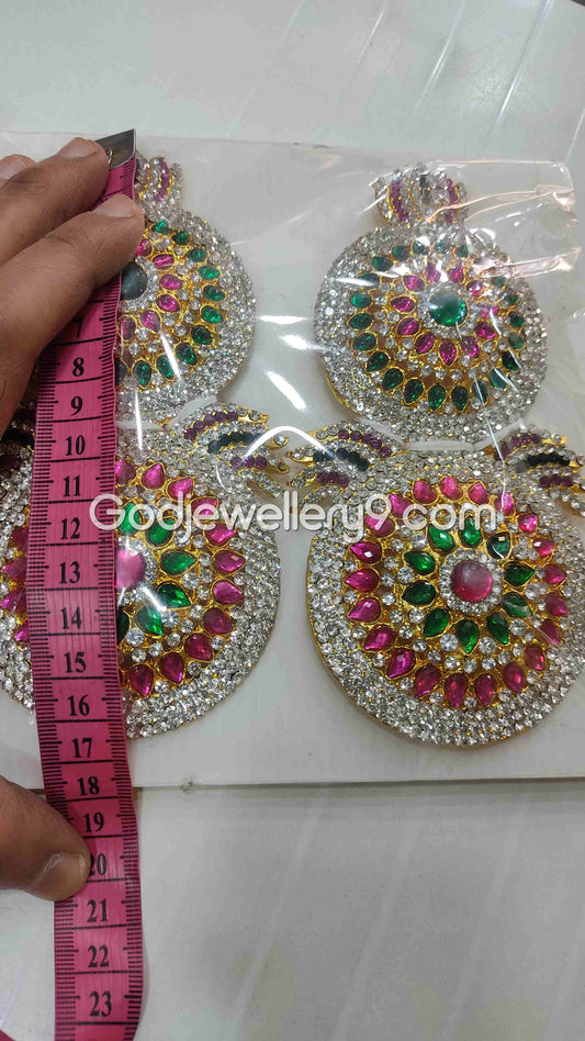 Deity Multicolor God karna Pathakam Earrings For Amman G21 Godjewellery9
1