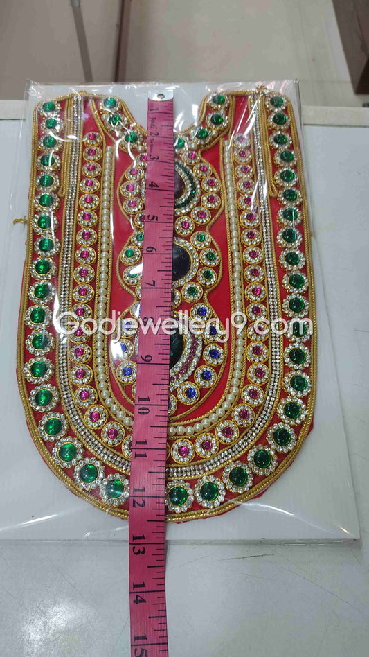 Deity Red Long Haram MultiColor Stone Necklace Kavasam Jewellery 1 godjewellery9