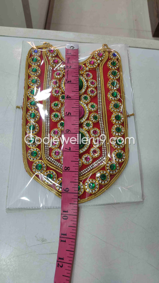 Deity Red Long Kavasam Haram MultiColor God Necklace Jewellery 1 godjewellery9