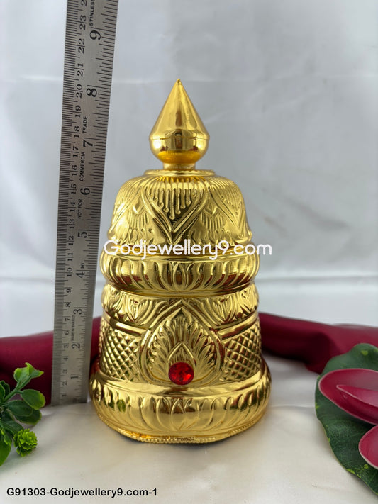 Deity Round Mukut Crown Kireedam For God and Goddess Idol Statues G5 Godjewellery9.com-GP91302-1302-1