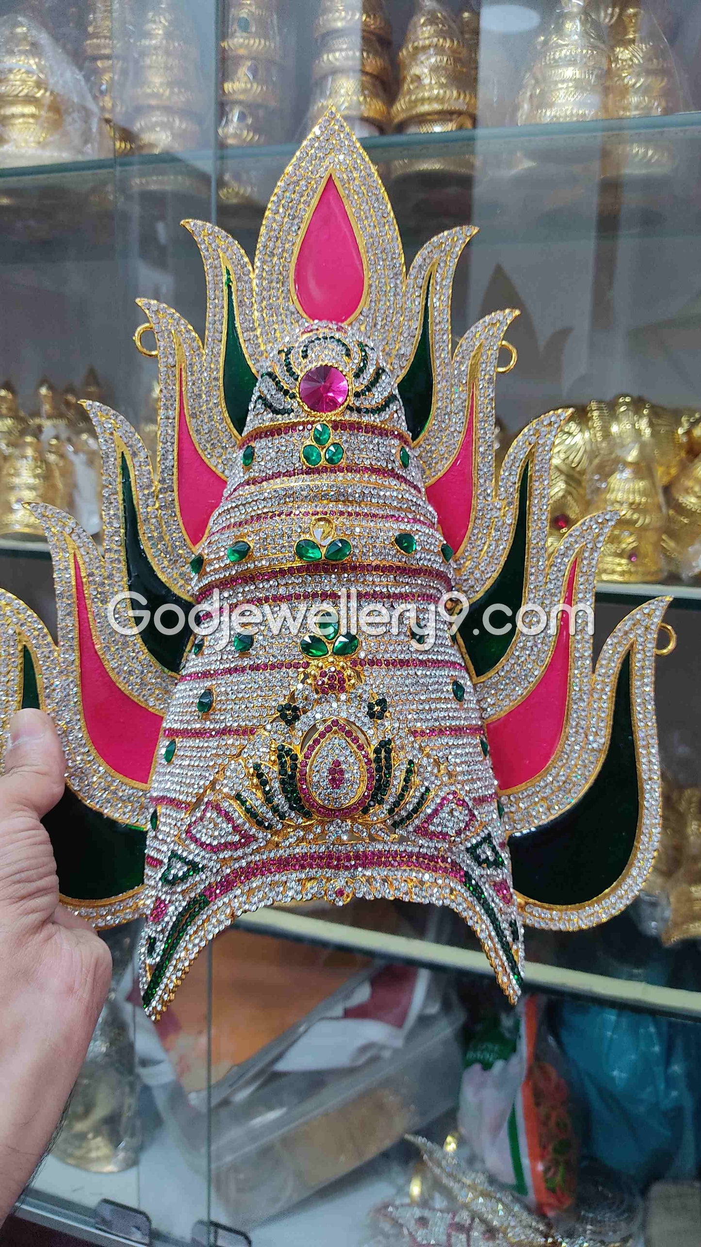 Deity Stone Jwala Mukut God Jewelley Sudar Crown Kireetam G2
Godjewellery9