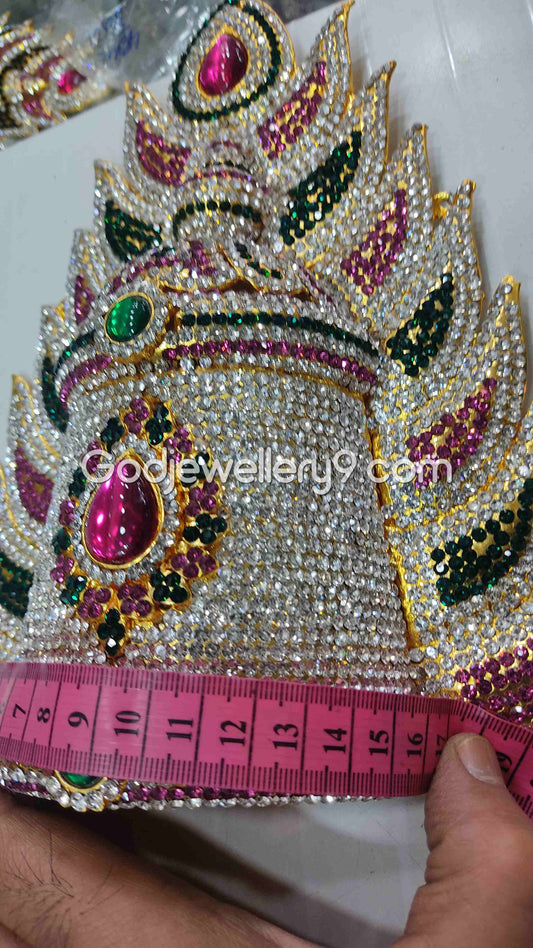 Deity Sudar Crown Stone Jwala God Mukut Jewelley Kireetam G5 Godjewellery9 1
