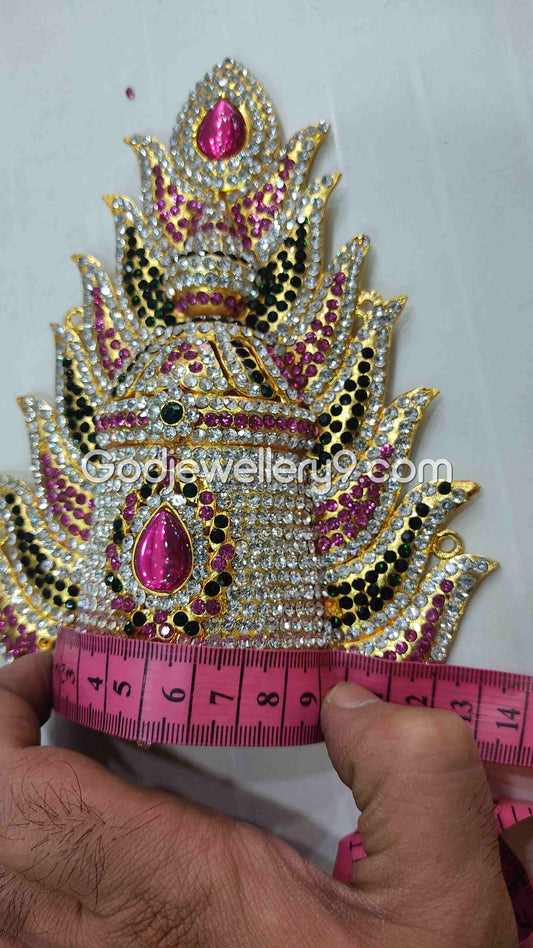 Deity Sudar Crown Stone Jwala Mukut God Jewelley Kireetam G4 Godjewellery9 1