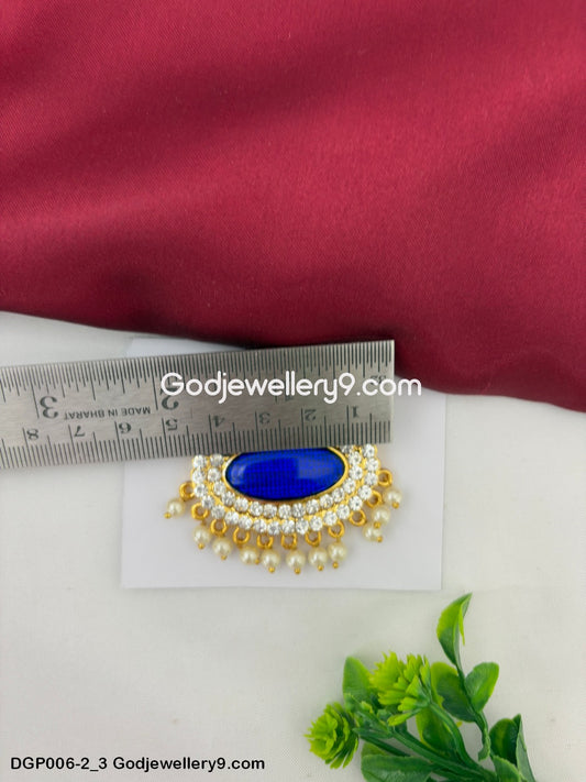 Deity Swami Alankaram Jewelley Blue Dollar Pendant For Idols Temple GodJewellery9.com DGP006-2 3
