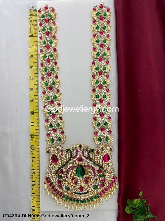God 1 Step Long Haram Necklace for Deity Temple Shringar G94304-DLN006-Godjewellery9.com 2
