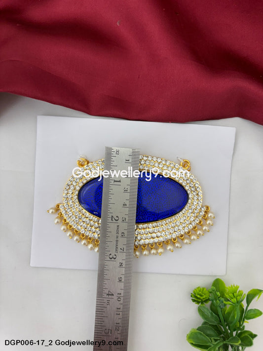God Alankaram Murti Shringar Deity Blue Dollar Enamel Pendant GodJewellery9.com DGP006-17 2