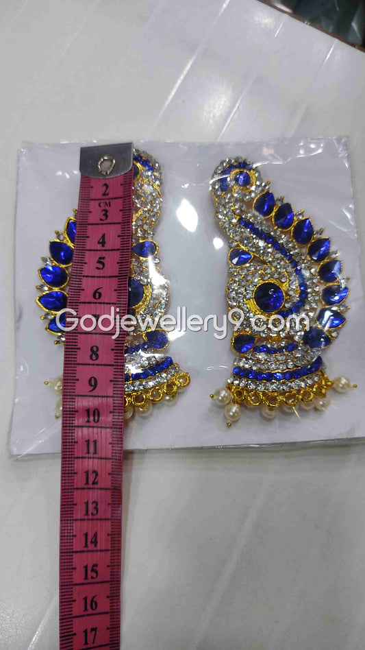 God Amman Blue Earrings karna Pathakam For Deity G31 Godjewellery9
1