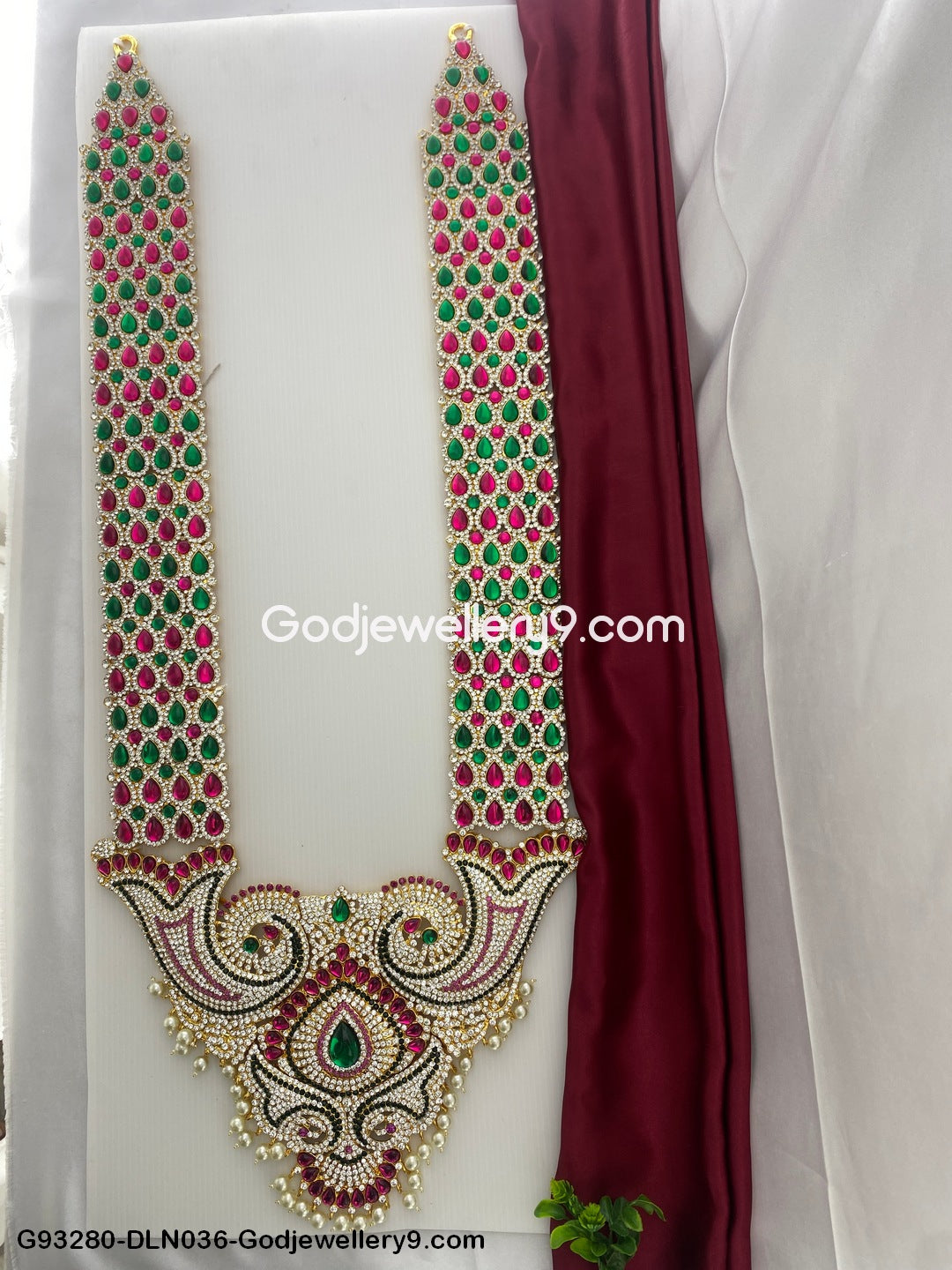 God Deity Haram 1 Step Long Necklace for Temple Idols G93280-DLN036-Godjewellery9.com 1