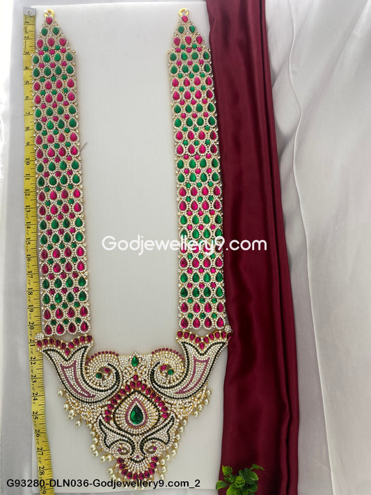 God Deity Haram 1 Step Long Necklace for Temple Idols G93280-DLN036-Godjewellery9.com 2