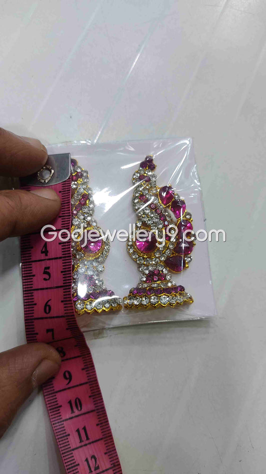 God Earrings Deity Amman Pink karna Pathakam G40 Godjewellery9
1