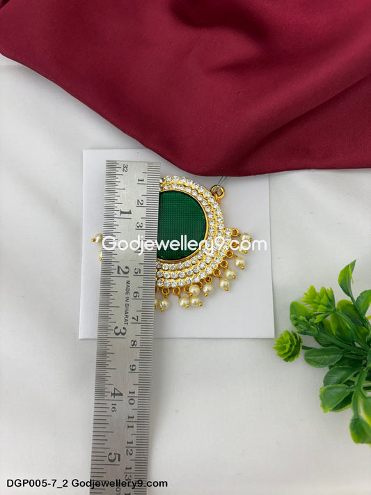 God Green Dollar Pendant For All Chest Ornaments Deity Murti Shringar GodJewellery9.com DGP005-7 2