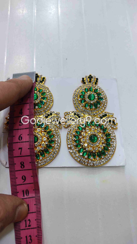 God Green Earrings For Amman karna Pathakam Deity G9 Godjewellery9 1