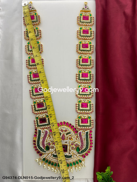 God Haram 1 Step Long Necklace for Deity Temple Idols G94374-DLN015-Godjewellery9.com 2