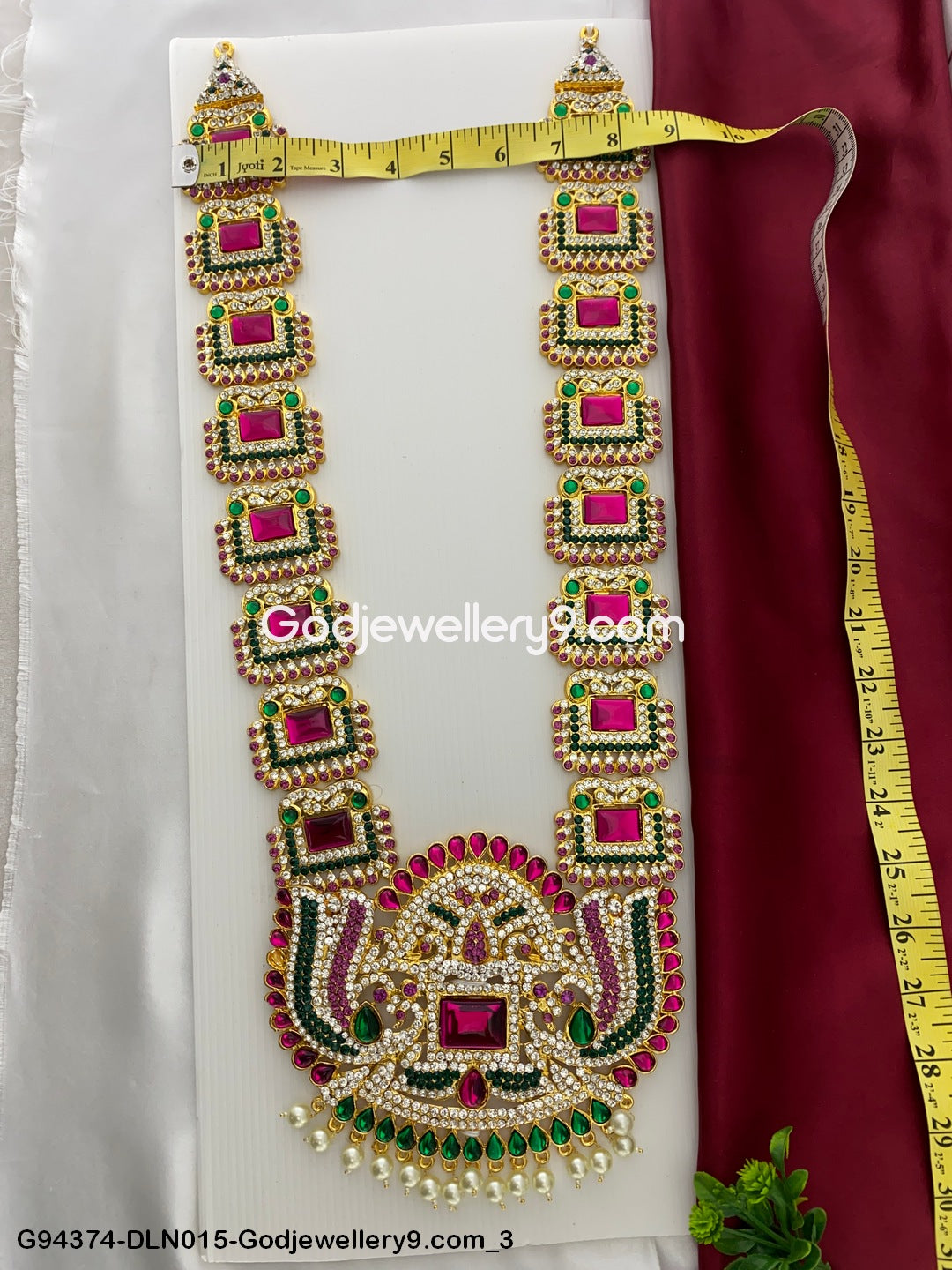 God Haram 1 Step Long Necklace for Deity Temple Idols G94374-DLN015-Godjewellery9.com 3
