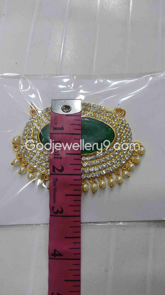 God Medium S Green Oval Stone Dollar Pendant Jewellery For Deity G36 Godjewellery9 1