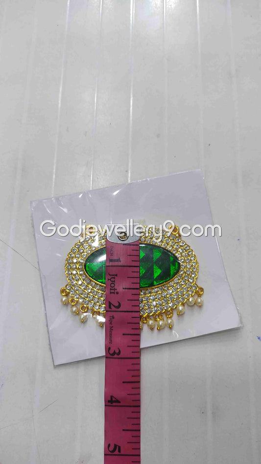 God Medium S Special Green Oval Stone Dollar Pendant For Deity G34 Godjewellery9 1