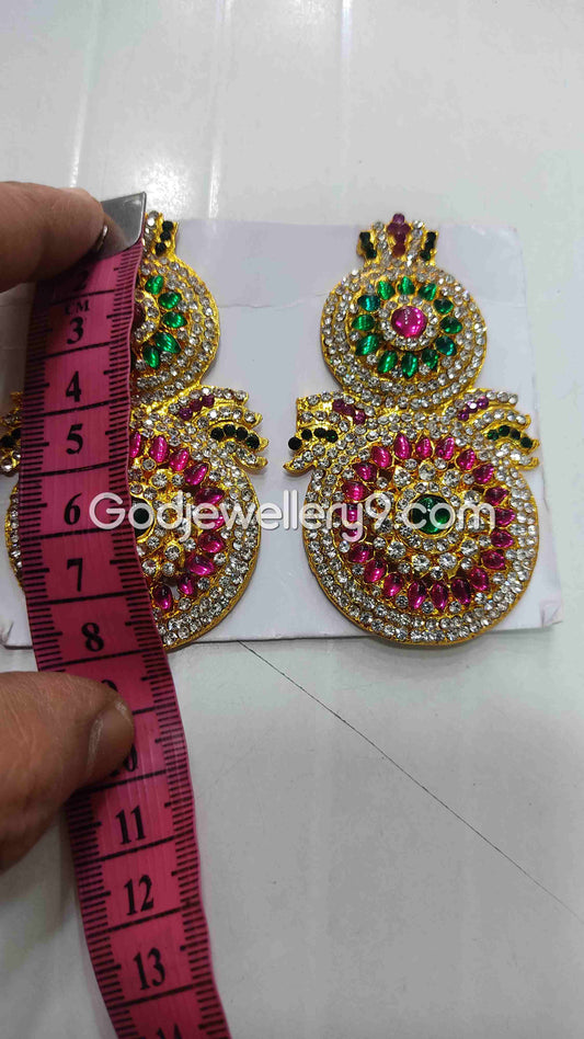 God Multicolor Earrings For Amman karna Pathakam Deity G10 Godjewellery9 1
