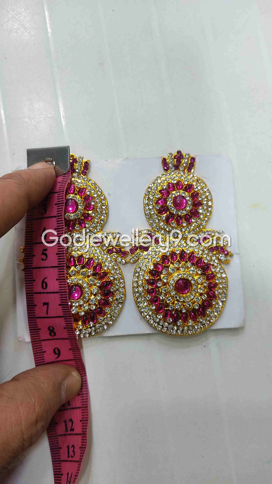 God Pink Earrings For Amman karna Pathakam Deity G8 Godjewellery9 1