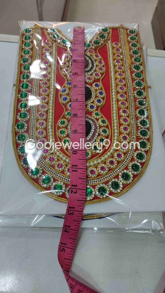 God Red Long Haram MultiColor Stone Necklace Kavasam Jewellery 1 godjewellery9