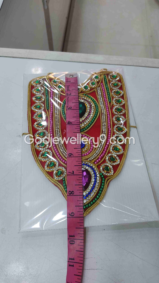 God Red Long Kavasam Necklace MultiColor Deity Haram Jewellery 1 godjewellery9