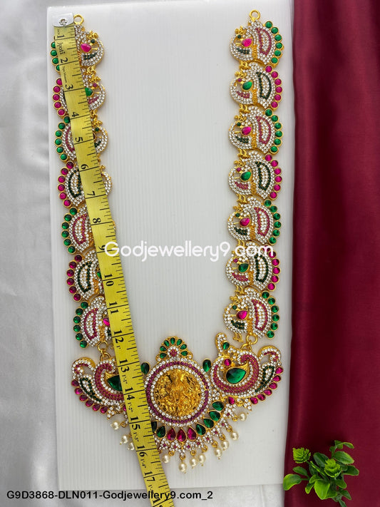 God Swamy 1 Step Long Haram Necklace for Deity Murti G9D3868-DLN011-Godjewellery9.com 2