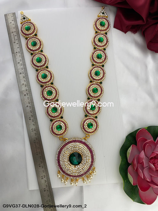 God Temple 1 Step Long Haram Necklace for Deity Vigraha G9VG37-DLN028-Godjewellery9.com 2