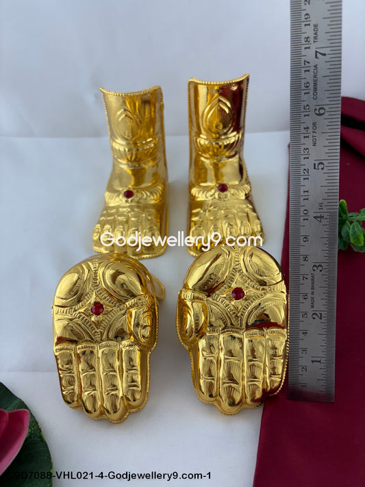 Gold Plated Deity Hands and Legs Hastam Padam for Temple and Home Pooja G9D7088-VHL021-4-Godjewellery9.com-1