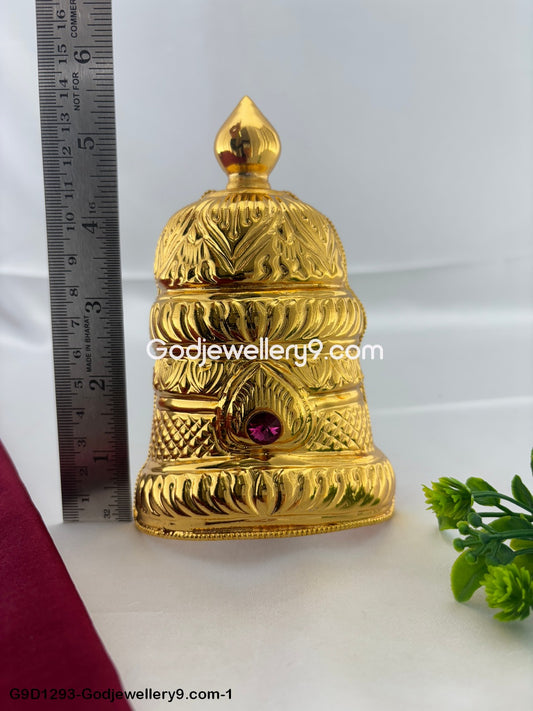 Gold Plated God Half Crown Mukut For Deity Idol And Amman G3 Godjewellery9.com G9D1293-1