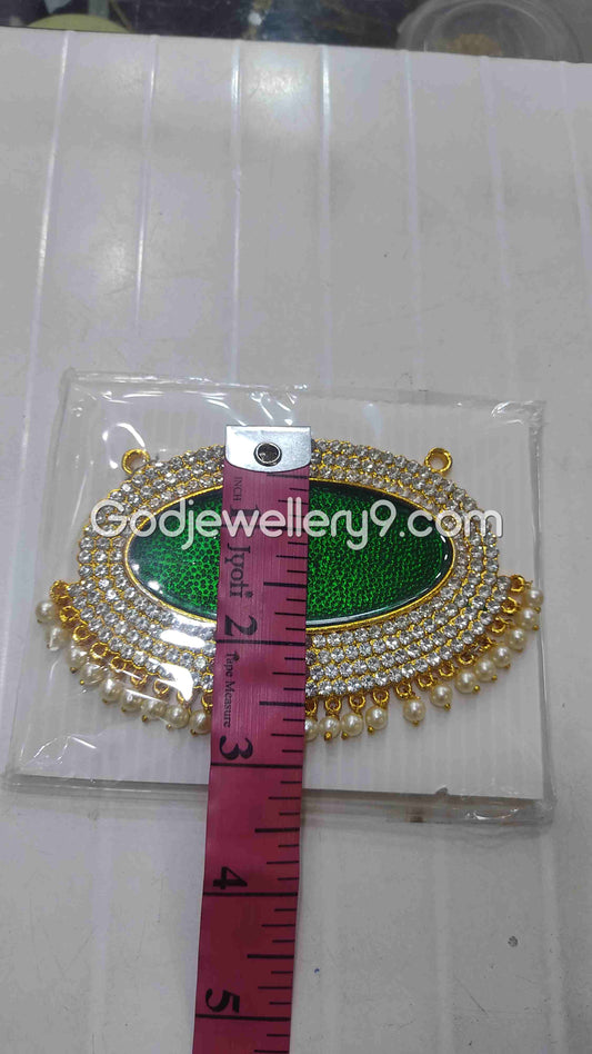 Green Big Oval Dollar Pendant For Hindu God And Deity R10 Godjewellery9 1