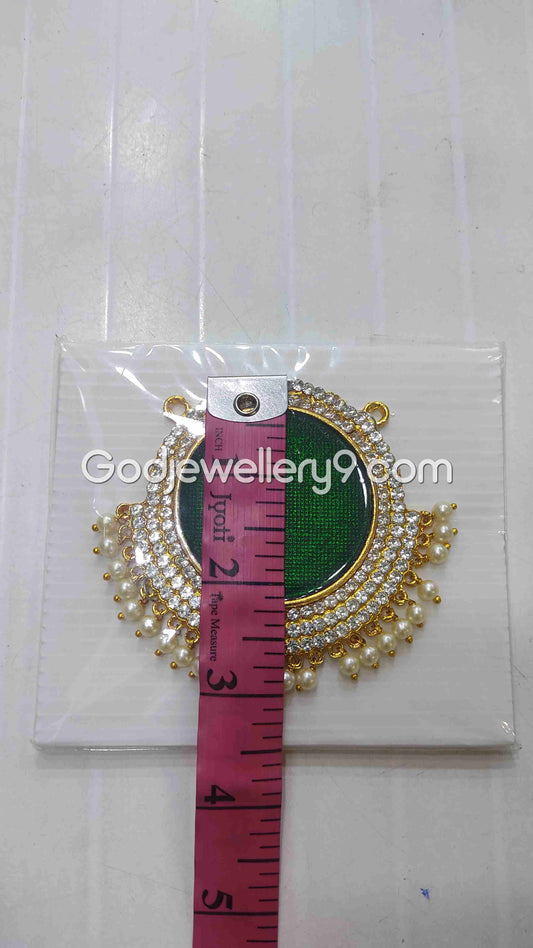 Green Big Round Dollar Pendant For Hindu God And Deity R1 Godjewellery9 1