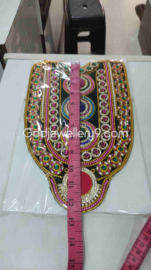 Green Long Necklace Haram Kavasam Jewellery For God Deity 1 godjewellery9