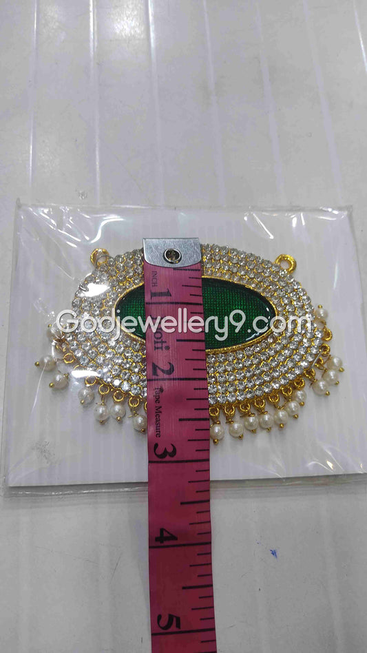 Green Medium Oval Dollar Pendant For Hindu God And Deity R13 Godjewellery9 1