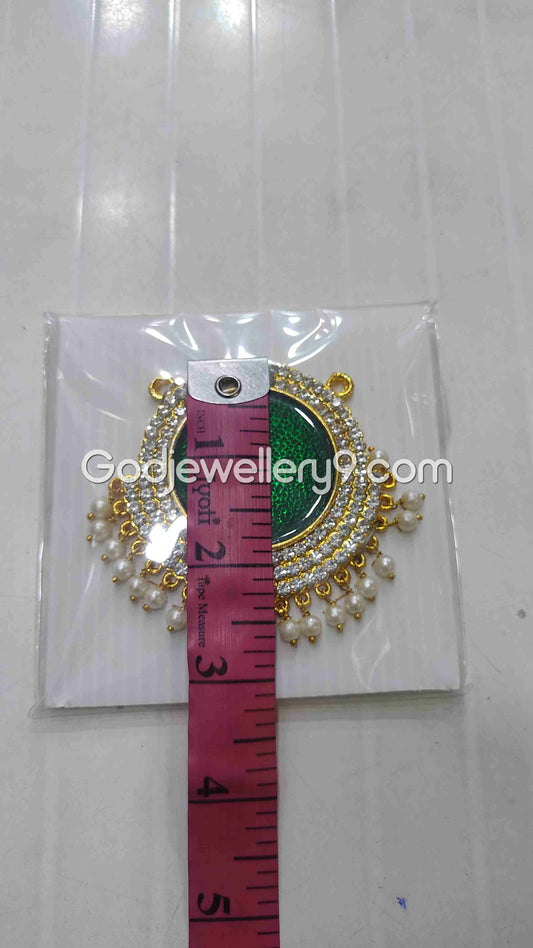 Green Medium Round Dollar Pendant For Hindu God And Deity R4 Godjewellery9 1