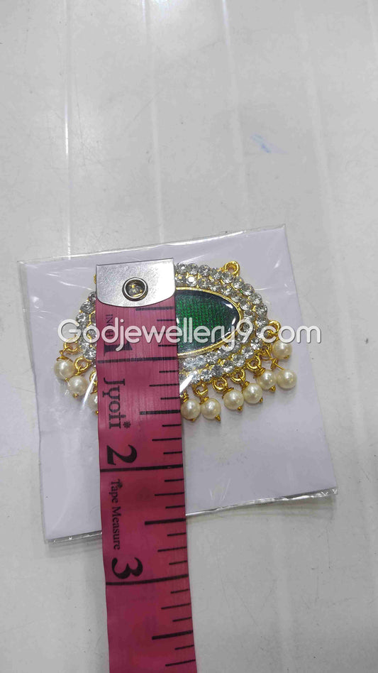 Green Small Oval Dollar Pendant For Hindu God And Deity R16 Godjewellery9 1