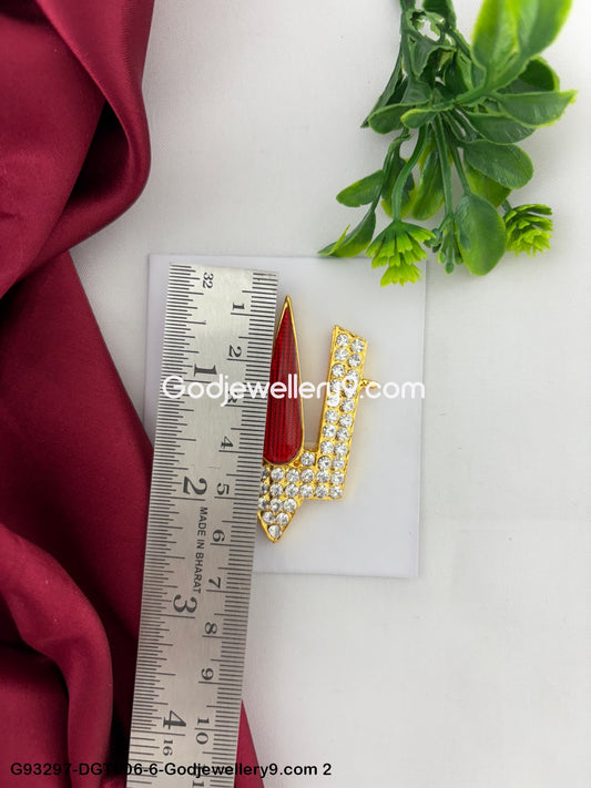 Handmade God V Shape Stone Namam Tilak Vishnu Deity Murti Alankaram G93297-DGT006-6-Godjewellery9.com 2