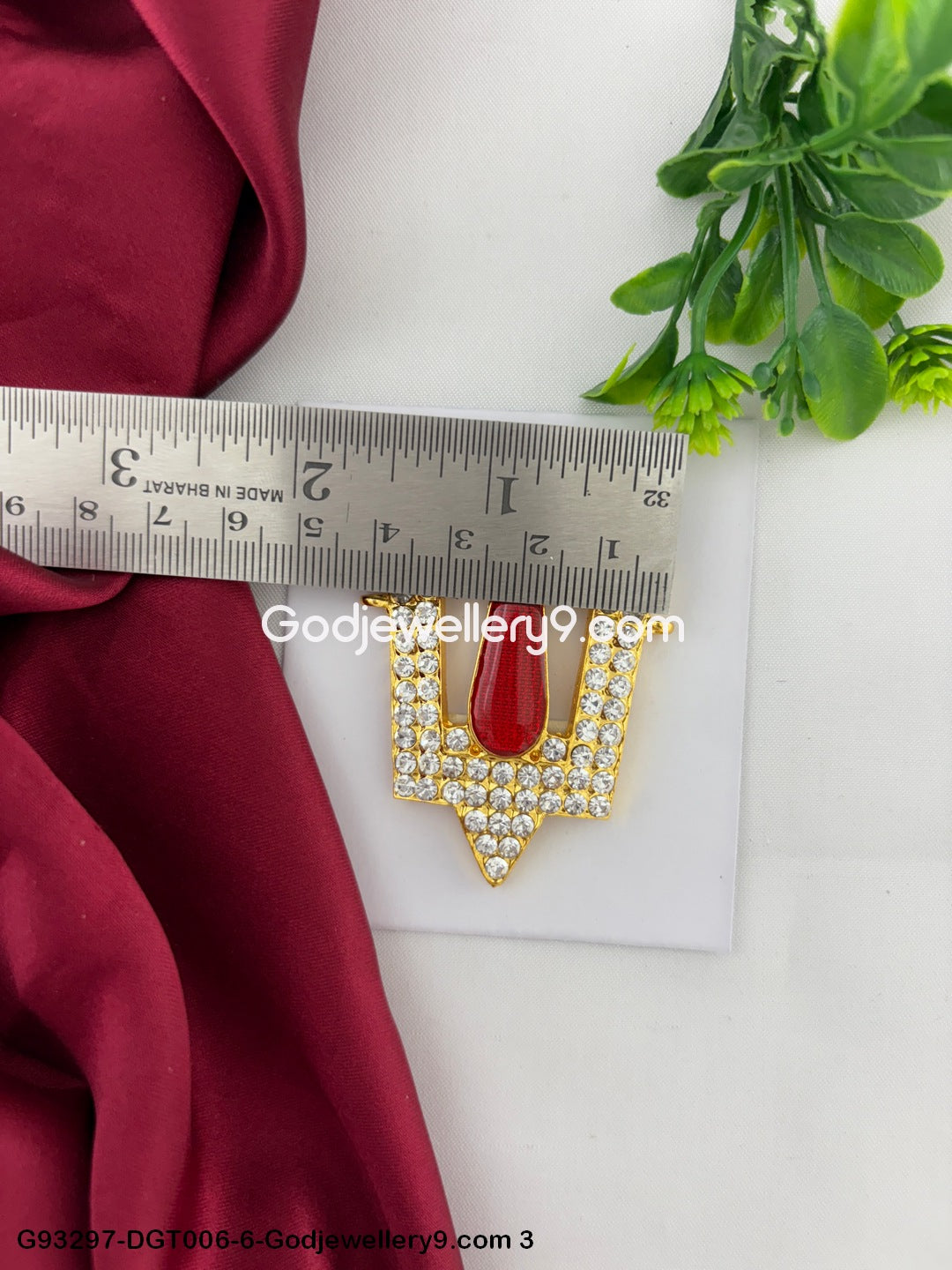 Handmade God V Shape Stone Namam Tilak Vishnu Deity Murti Alankaram G93297-DGT006-6-Godjewellery9.com 3