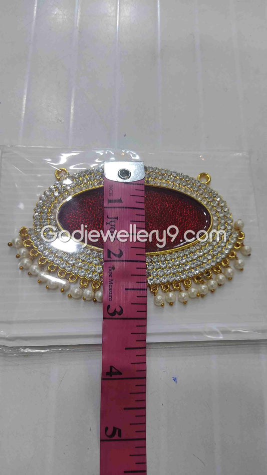 Maroon Big Oval Dollar Pendant For Hindu God And Deity R11 Godjewellery9 1