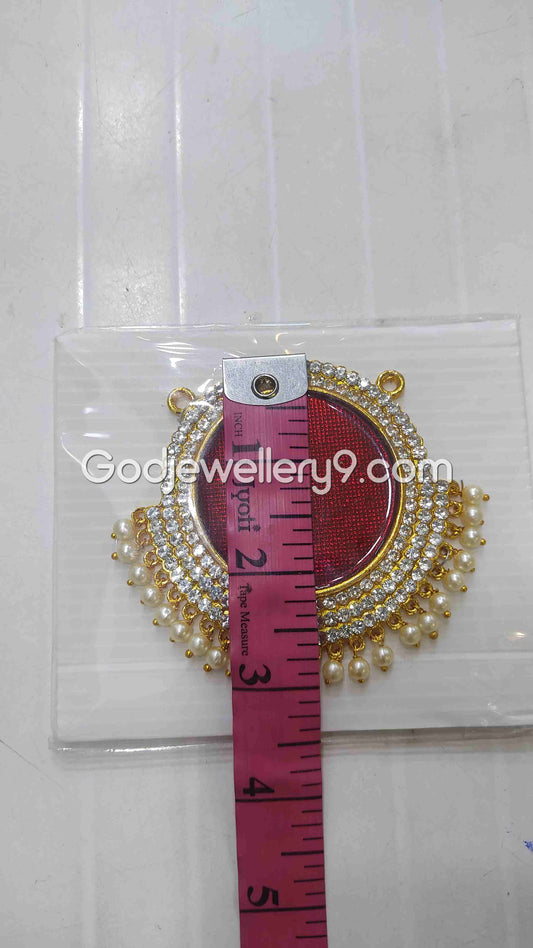 Maroon Big Round Dollar Pendant For Hindu God And Deity R2 Godjewellery9 1