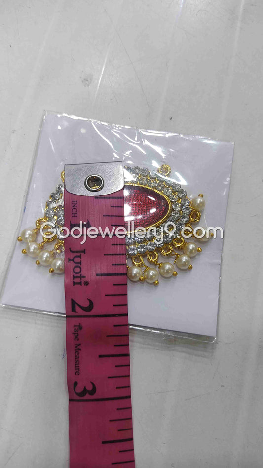 Maroon Small Oval Dollar Pendant For Hindu God And Deity R17 Godjewellery9 1