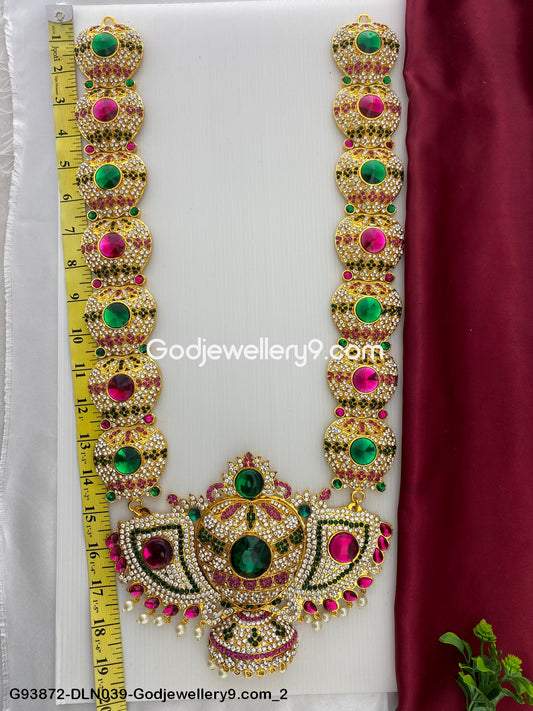 Murti 1 Step Long Haram Necklace for Deity God Idols G93872-DLN039-Godjewellery9.com 2