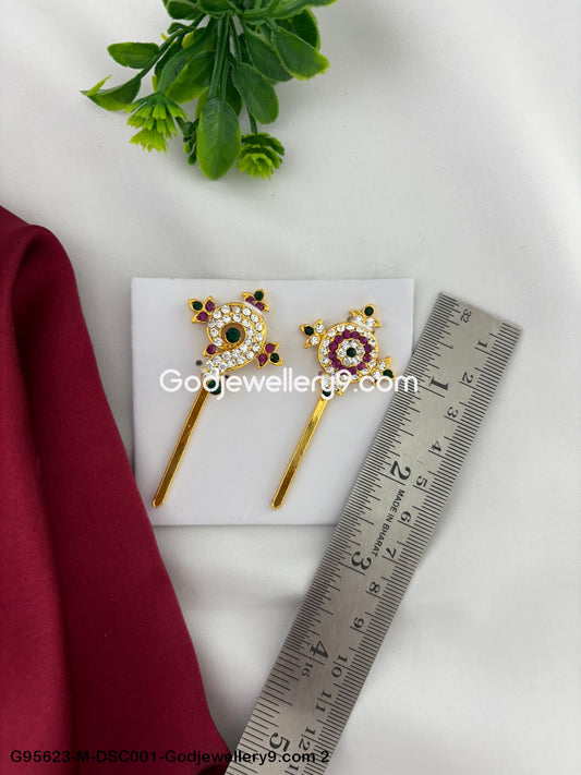 Stone Shanku Chakra for Deity and God Idol Decoration Multi-Color G95623-DSC001-Godjewellery9.com 2