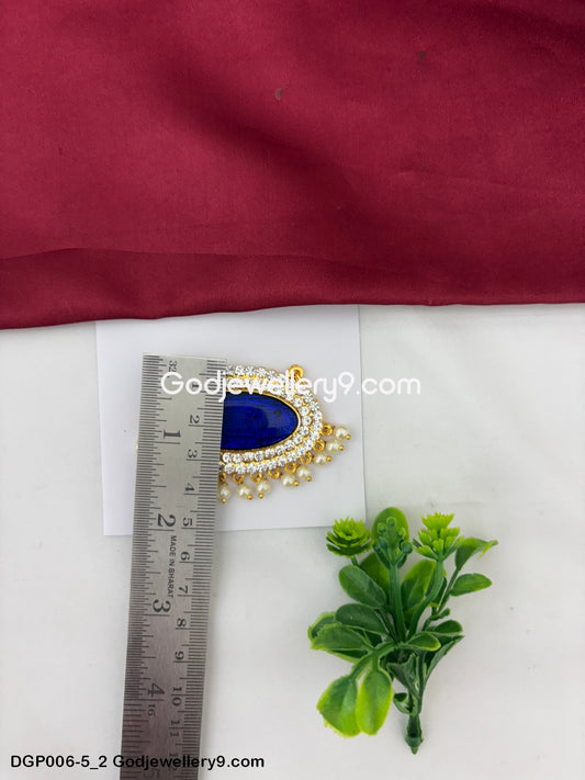 Temple Deity Blue Dollar Pendant Enamel God Jewelley GodJewellery9.com DGP006-5 2