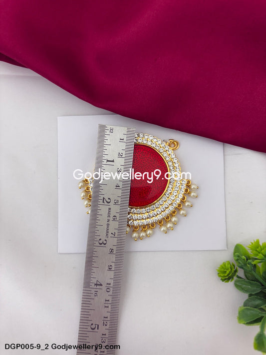 Temple Dollar Pendant For All Deity God Jewelley Marron Enamel Round GodJewellery9.com DGP005-9 2